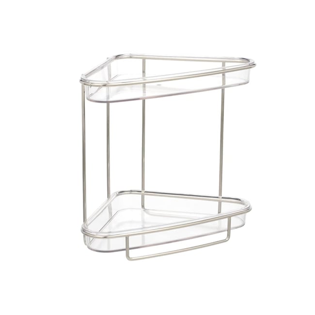 Étagère de coin pour salle de bain Couleur argent <span itemprop=