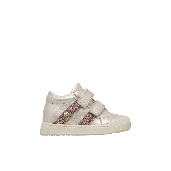 Baskets en cuir GAZER VL or-multicolore <span itemprop=