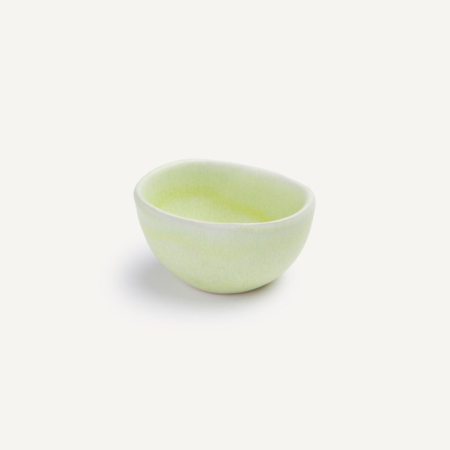 4er-Set kleine Tassen Ritual, Steingut lime <span itemprop=