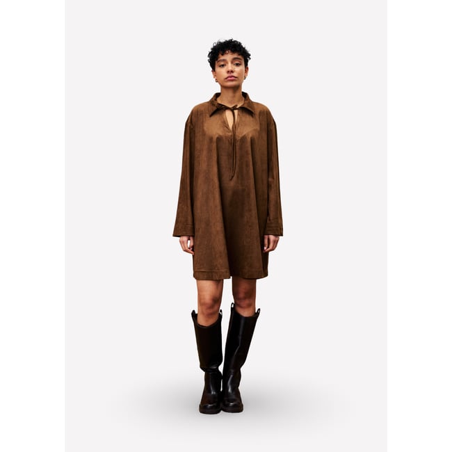 Robe  AMSONIA marron glace <span itemprop=