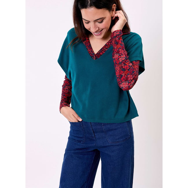 Pull maille sans manche SATINKA - LA FIANCÉE