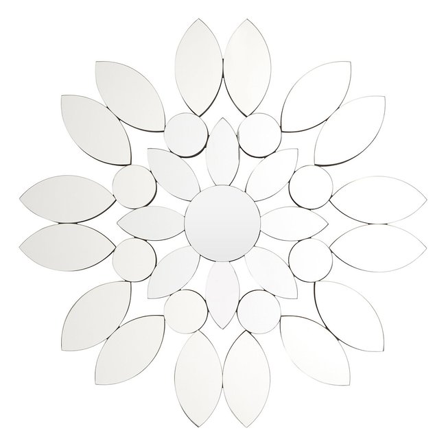 80cm Blossom Wall Mirror, silver-coloured, SO'HOME