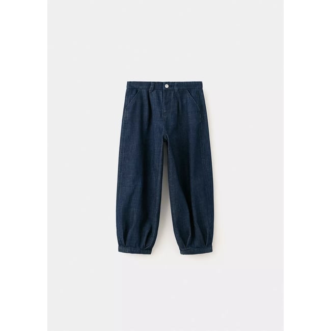 Jean bouffant à pinces bleu <span itemprop=