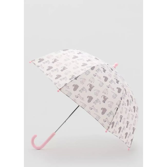 Parapluie imprimé animaux rose pâle <span itemprop=