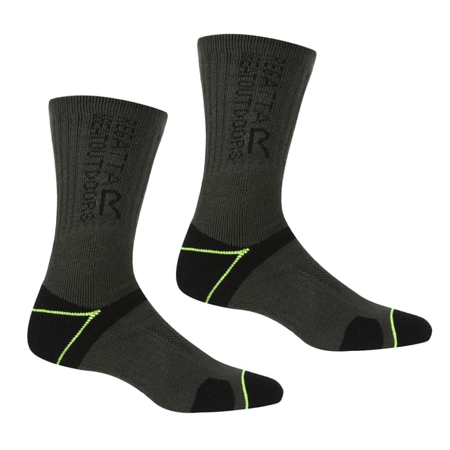 Lot de 2 paires de chaussettes BLISTER PROTECTION noir / vert clair <span itemprop=