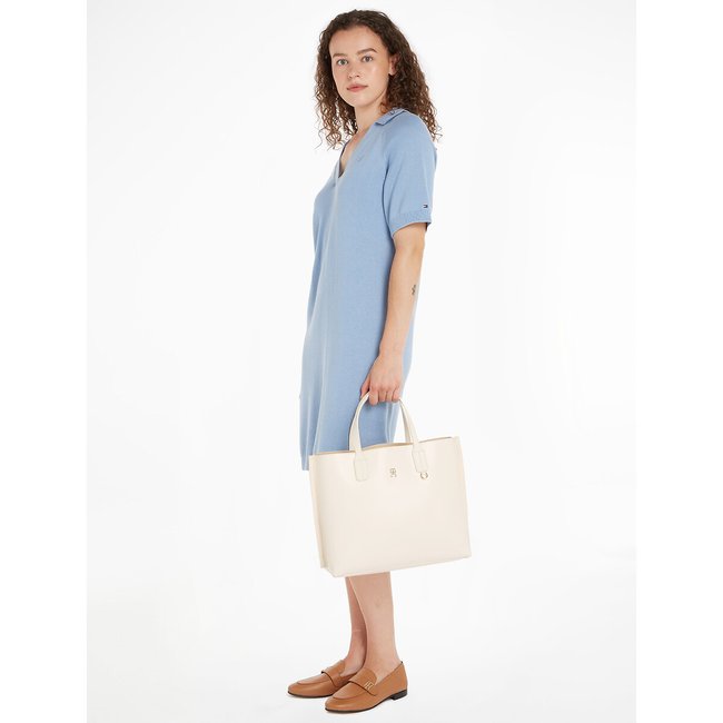 Shopper Iconic Tommy Satchel cremeweiss <span itemprop=