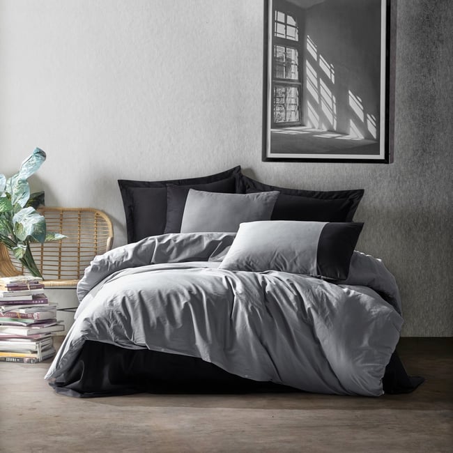 Parure housse de couette coton unie, Plain - C DESIGN HOME TEXTILE