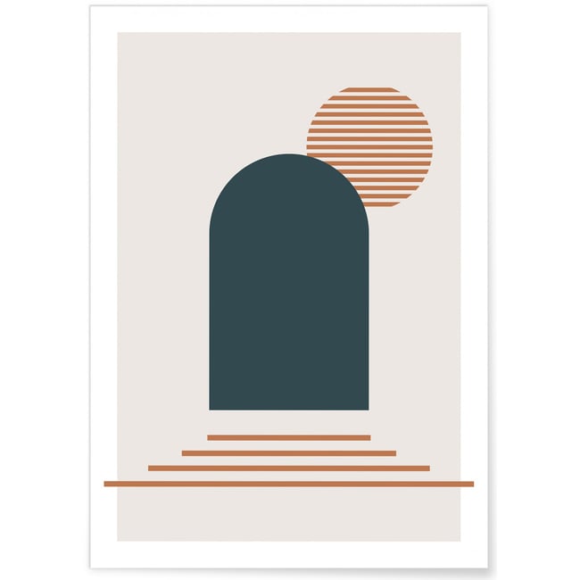 Affiche Abstract Figures 1 Couleur blanc <span itemprop=