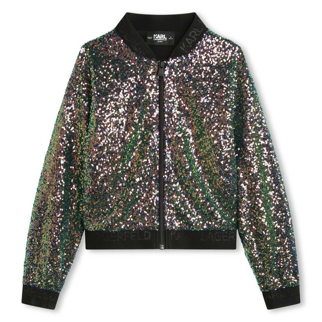 Bomber en sequins brodés 66e <span itemprop=