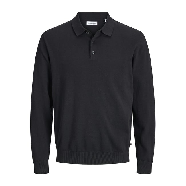 Pull col polo noir <span itemprop=