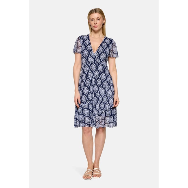 Robe à volants à ruches bleu foncé/bleu <span itemprop=