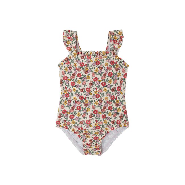 Maillot de bain 1 pièce  fleurs rose <span itemprop=