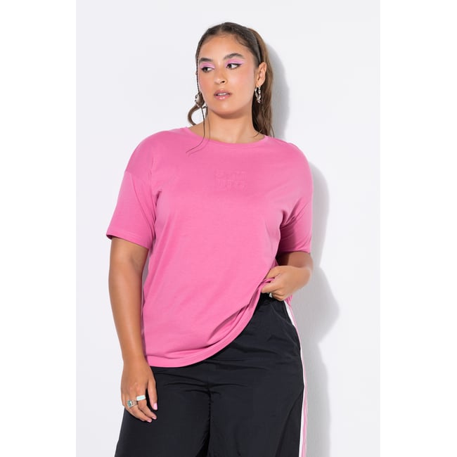 T-shirt, coupe oversize, message jersey rose sombre <span itemprop=