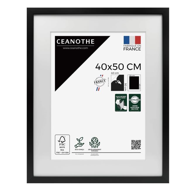 Cadre Photo Avec Passe-partout En Bois Reconstitué Fsc MILAN - CEANOTHE