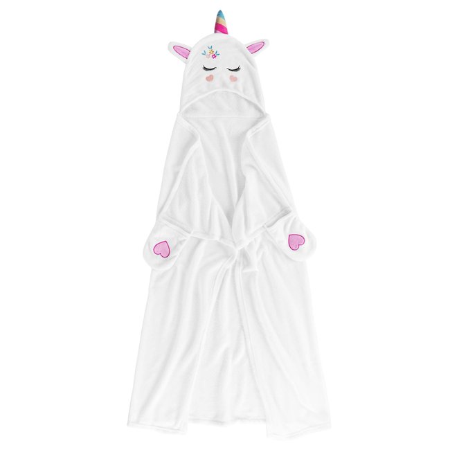 Plaid couverture flanelle enfant Licorne blanc <span itemprop=