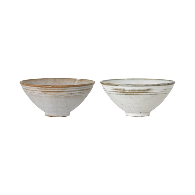 Bol en grès rond Masami Couleur blanc <span itemprop=