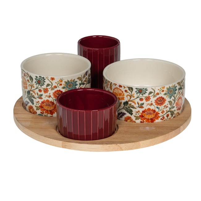 Service apéritif de 4 pièces Alba 28,5 cm - ALBA Couleur multicolore <span itemprop=