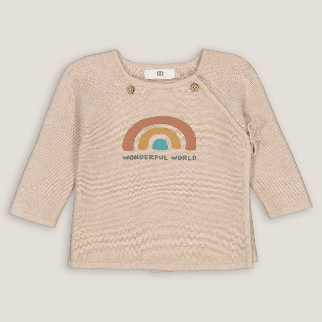 Cotton/Wool Rainbow Top, beige marl, LA REDOUTE COLLECTIONS