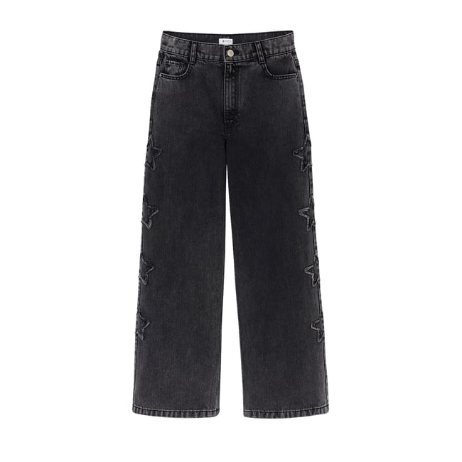 Jean large denim gris <span itemprop=