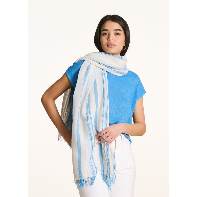 Foulard en coton à rayures - LA FEE MARABOUTEE