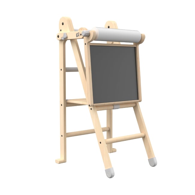Tour d'apprentissage pliable avec tableau marron - blanc <span itemprop=