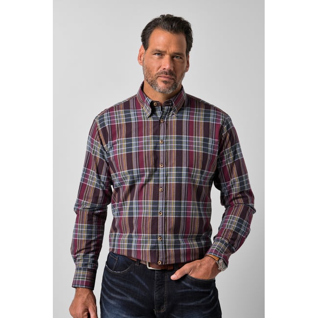 Chemise à carreaux bordeaux <span itemprop=