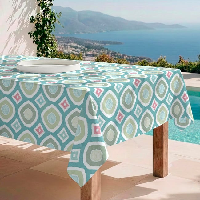 Nappe anti-taches Turqueta - 100% coton - turquoise <span itemprop=