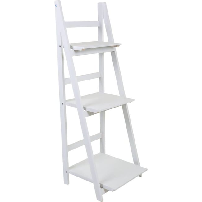 Étagère rectangulaire en bois paulownia contemporain Couleur blanc mat bois clair <span itemprop=