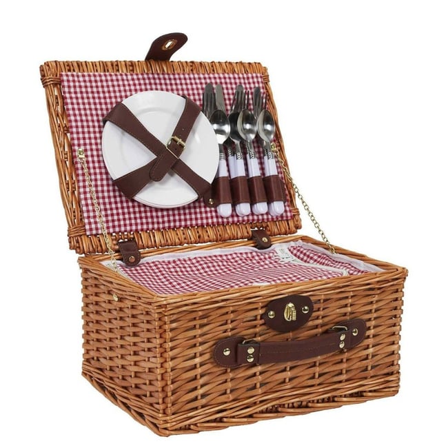 Panier de pique nique pour 4 personnes Couleur marron <span itemprop=