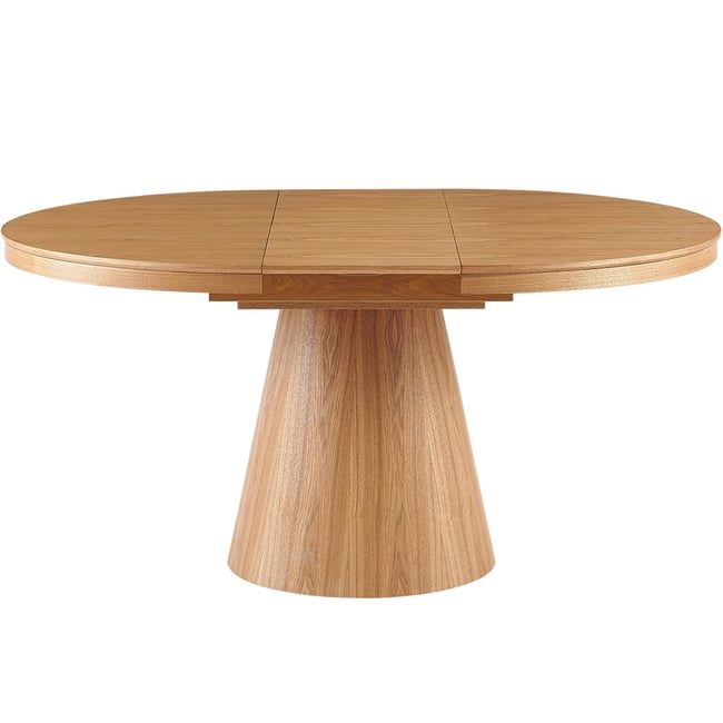 Table à manger ronde extensible 4/6 couverts effet Chêne - TRENTO Couleur chêne clair <span itemprop=