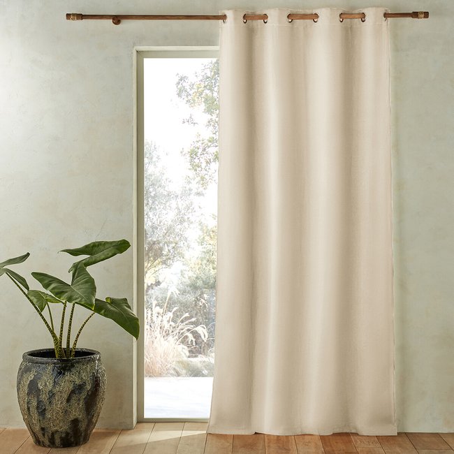 Cortinado em linho lavado opaco, ilhós, Private - AM.PM