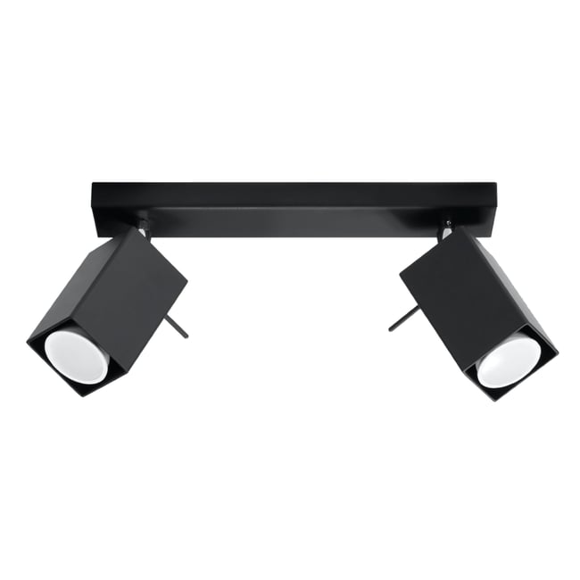 Plafonnier Acier Noir GU10 2 Merida Couleur noir <span itemprop=