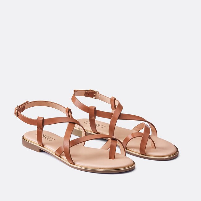 Sandali piatti Mari cognac ONLY SHOES
