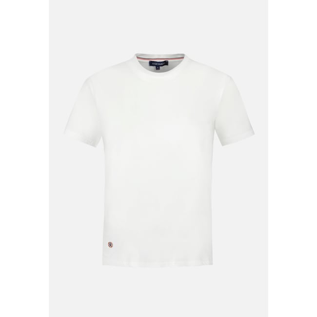 T-shirt à manches courtes et col rond en coton Jeanne blanc <span itemprop=