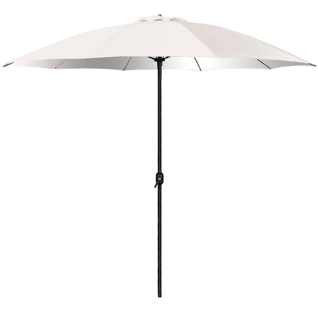 Parasol ivoire ouverture à manivelle diamètre 300cm blanc <span itemprop=