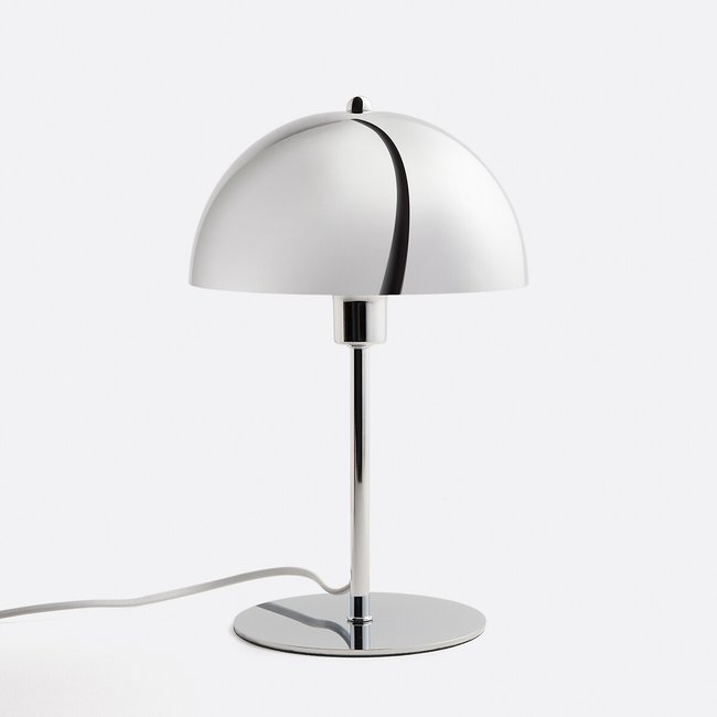 Lampe à poser champignon en métal fer chrome, Capi Couleur chrome <span itemprop=