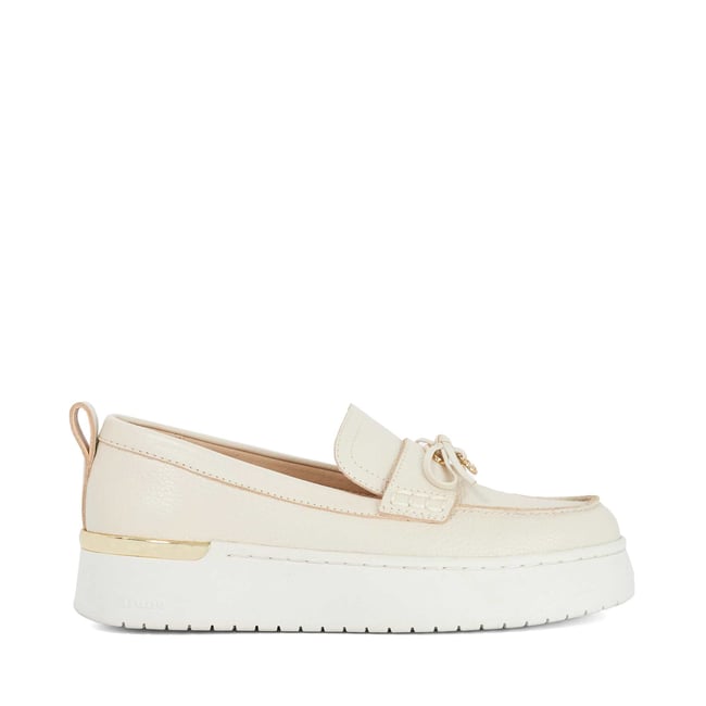 Mocassins décontractés à plateforme en cuir - GLIDE ecru-leather <span itemprop=
