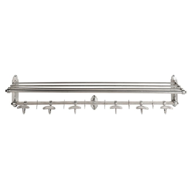 Porte manteaux mural en laiton argenté Couleur argent <span itemprop=