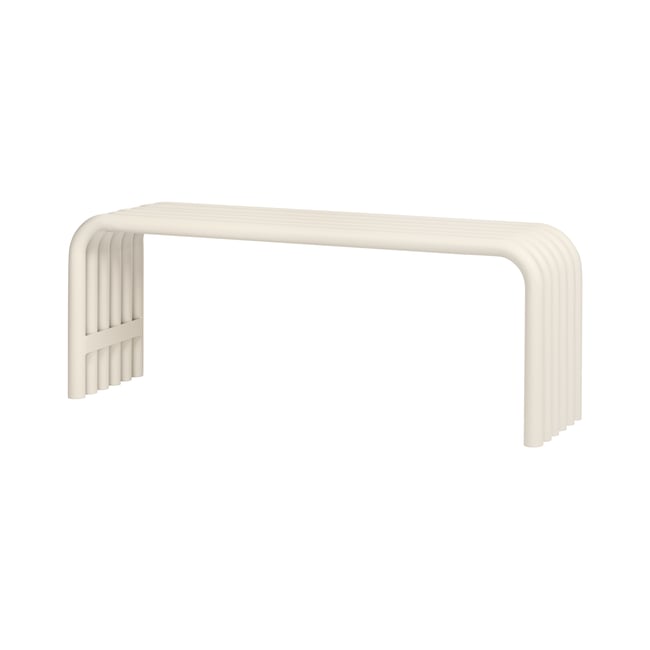 Banc d'extérieur en acier galvanisé NOKK Couleur beige sable <span itemprop=