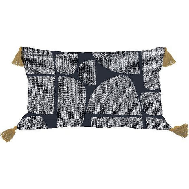 Coussin déco Réversible 30x50 cm Coton Néolia bleu <span itemprop=