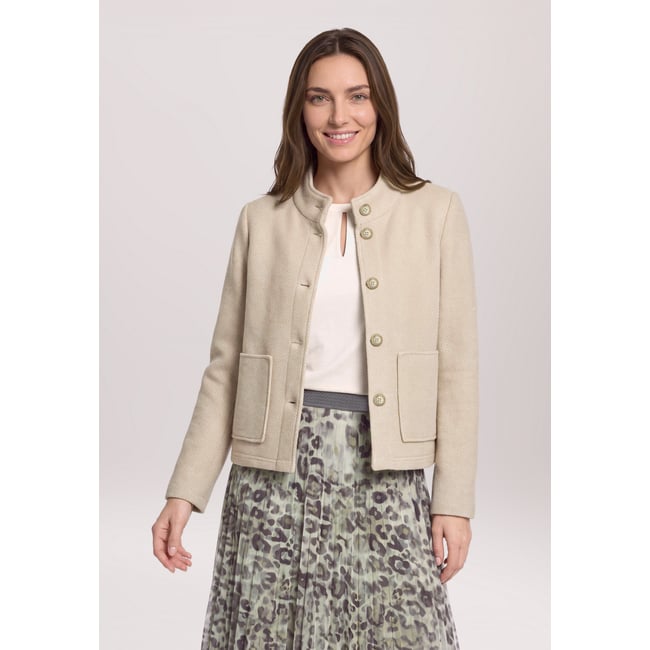 Veste blazer à boutons taupe <span itemprop=