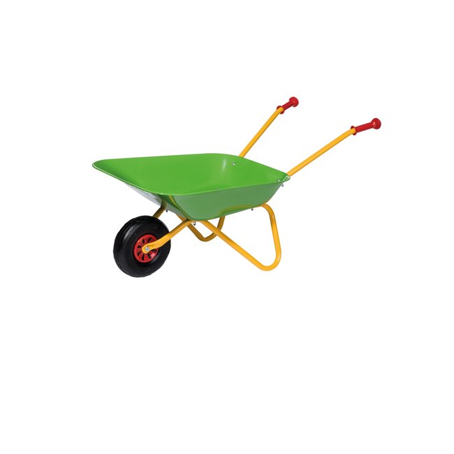Brouette métallique verte vert <span itemprop=