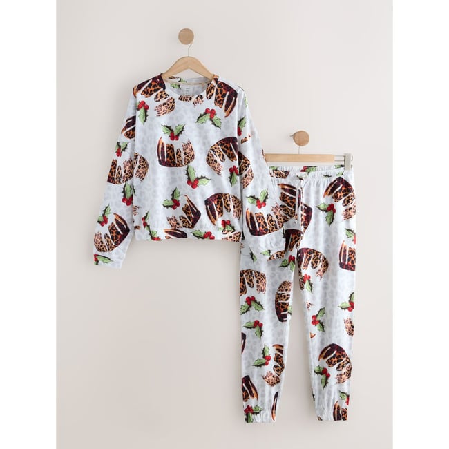 Pyjama à manches longues pouding de noël à la crème <span itemprop=