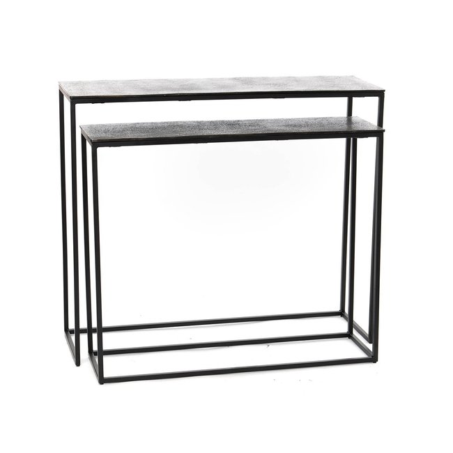 Lot de 2 Consoles Alu Silver Couleur argent <span itemprop=