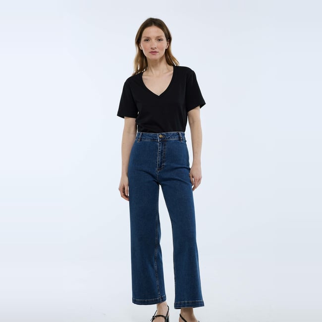 Jean large taille haute - MONOPRIX