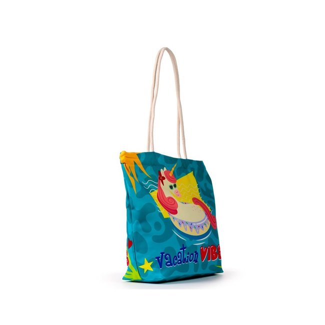 Sac de plage licorne a la plage bleu Eden La Redoute