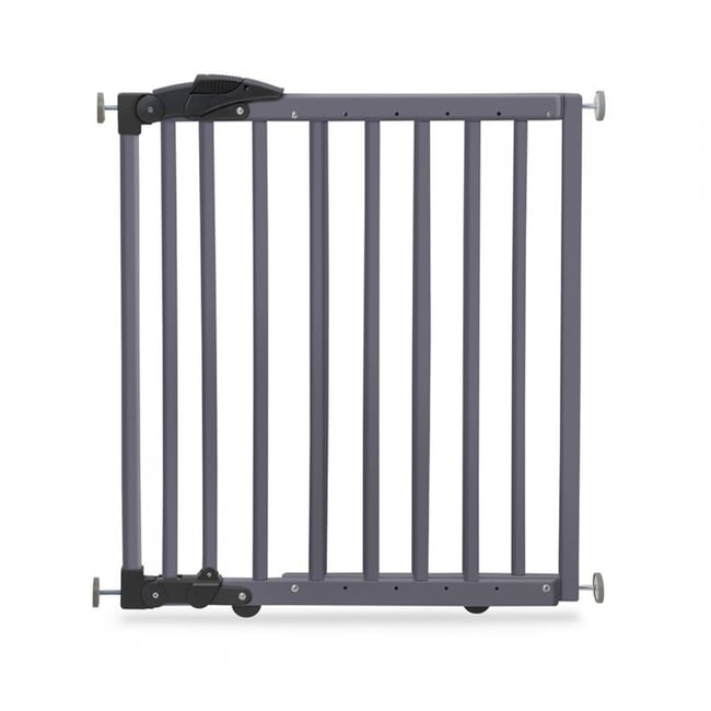 Barrière de sécurité enfant bois 68-102 cm gris <span itemprop=