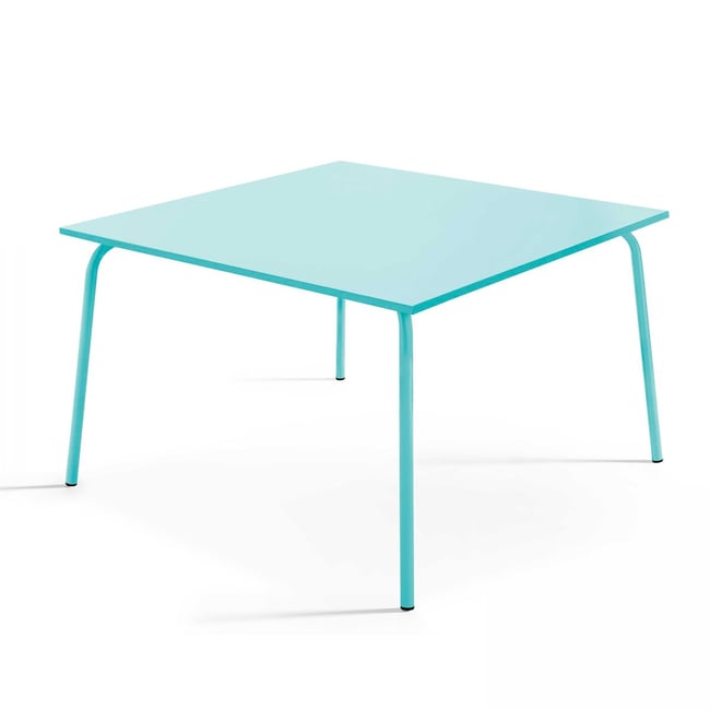 Table en métal style industriel, Palavas Couleur bleu turquoise <span itemprop=