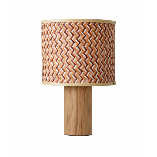 Grande lampe à poser en bois de chêne et bambou - PHIL Couleur multicolor <span itemprop=