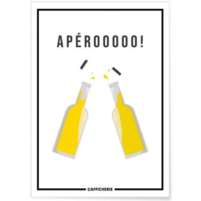 Affiche 'Apérooooo' Couleur blanc <span itemprop=